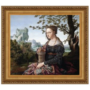 Design Toscano DA4812 35 1/4 Inch Mary Magdalene 1530 Framed Canvas Replica Painting - Medium