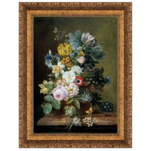 Design Toscano DA4844 38 Inch Still Life with Flowers 1839 Canvas Replica Painting - Grande