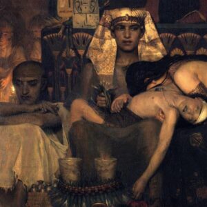 Design Toscano DA4874 47 1/2 Inch The Death of The Pharaohs Firstborn Son 1872 Canvas Replica Painting - Grande