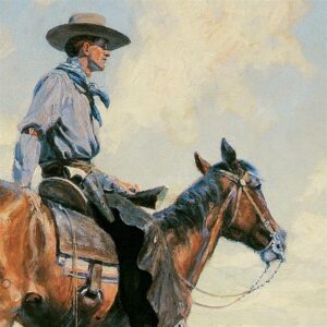 Design Toscano DA4974 32 3/4 Inch Sentinel of The Plains 1906 Canvas Replica Painting - Grande