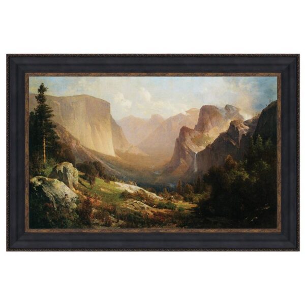 Design Toscano DA4982 29 Inch View of Yosemite Valley 1865 Framed Canvas Replica Painting- Medium