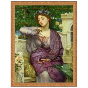 Design Toscano DA5074 41 1/2 Inch Lesbia and Her Sparrow 1907 Canvas Replica Painting - Grande