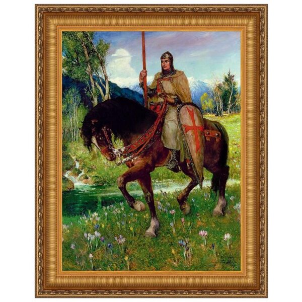 Design Toscano DA5083 32 1/4 Inch Parsifal in Quest of The Holy Grail 1912 Canvas Replica Painting - Large