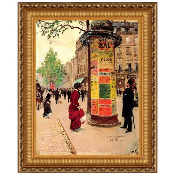 Design Toscano DA5243 32 1/4 Inch Paris Kiosk 1880-84 Canvas Replica Painting - Large