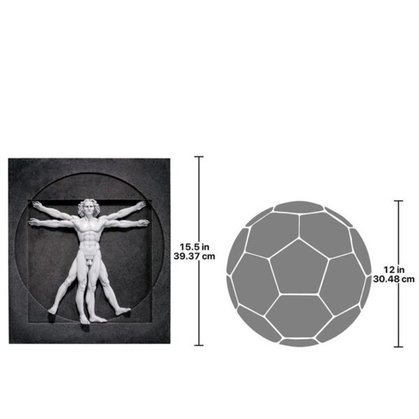 Design Toscano DB320012 13 1/2 Inch Vitruvian Man Plaque