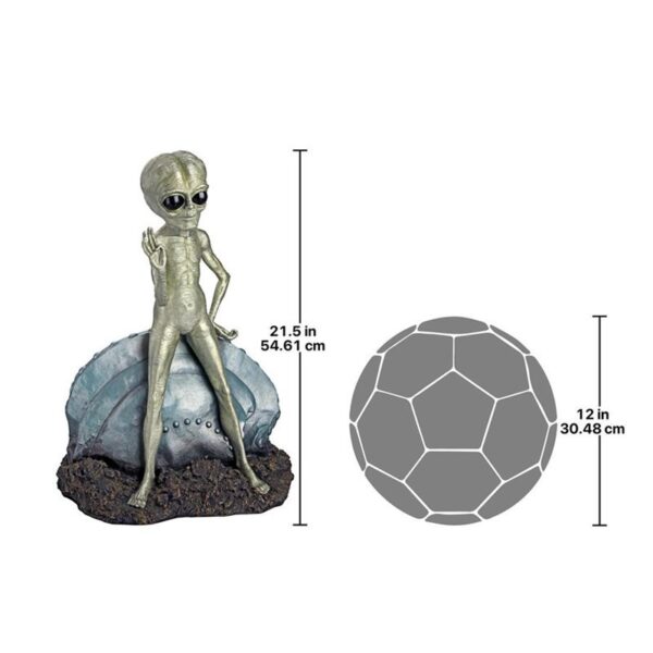 Design Toscano DB383016 15 Inch Roswell the Alien With Spacecraft Statue