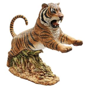 Design Toscano DB383098 32 Inch Jungle Cat Leaping Bengal Tiger Statue