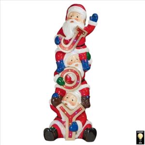 Design Toscano DB383105 24 Inch Stacked Santas Illuminated Statue