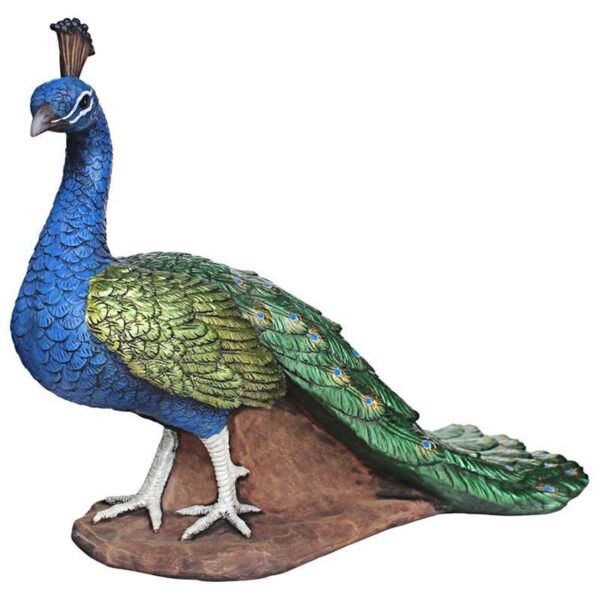 Design Toscano DB383117 20 Inch Regal Peacock Statue, Medium