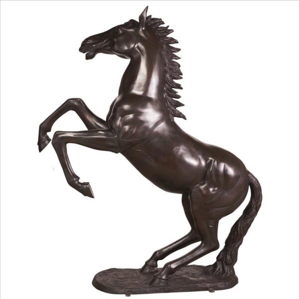 Design Toscano DK1997 19 1/2 Inch Unbridled Spirit Rearing Horse Cast Bronze Garden Statue