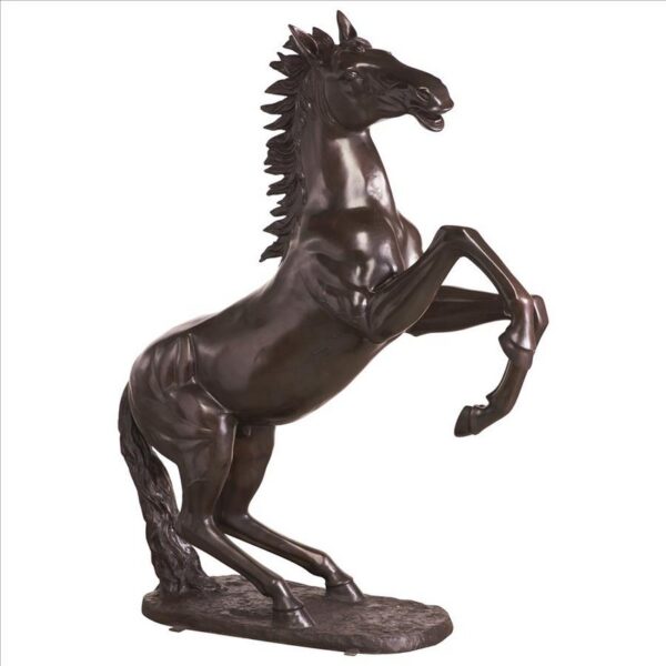 Design Toscano DK1997 19 1/2 Inch Unbridled Spirit Rearing Horse Cast Bronze Garden Statue