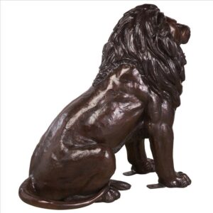 Design Toscano DK25051 19 1/2 Inch Sentinel Lion Cast Bronze Garden Statue - Left