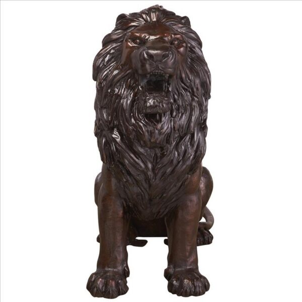 Design Toscano DK25052 19 1/2 Inch Sentinel Lion Cast Bronze Garden Statue - Right