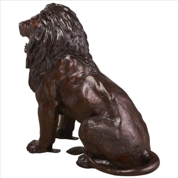 Design Toscano DK25052 19 1/2 Inch Sentinel Lion Cast Bronze Garden Statue - Right