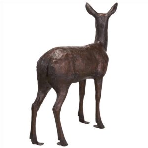 Design Toscano DK26832 12 Inch Standing Doe Deer Cast Bronze Garden Statue