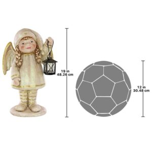 Design Toscano DS19119 12 1/2 Inch Angel Girl Holding Lantern Statue