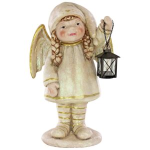 Design Toscano DS19119 12 1/2 Inch Angel Girl Holding Lantern Statue