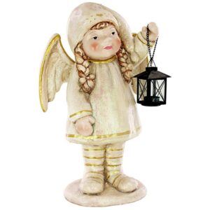 Design Toscano DS19119 12 1/2 Inch Angel Girl Holding Lantern Statue