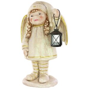 Design Toscano DS19119 12 1/2 Inch Angel Girl Holding Lantern Statue