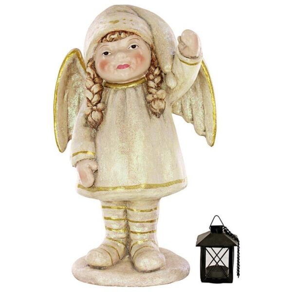 Design Toscano DS19119 12 1/2 Inch Angel Girl Holding Lantern Statue