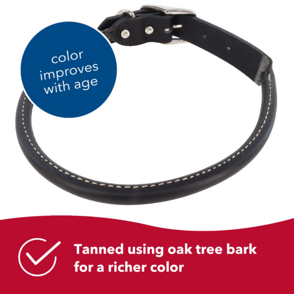 Circle T  Oak Tanned Leather Round Dog Collar