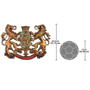 Design Toscano EU1030 30 1/2 Inch Heraldic Royal Lions Coat of Arms Plaque