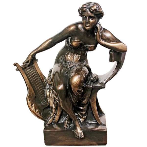 Design Toscano EU14127 14 1/2 Inch Mademoiselle with Harp Sappho