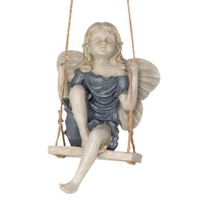 Design Toscano EU42046 7 1/2 Inch Summertime Fairy on a Swing Statue