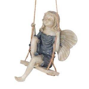 Design Toscano EU42046 7 1/2 Inch Summertime Fairy on a Swing Statue