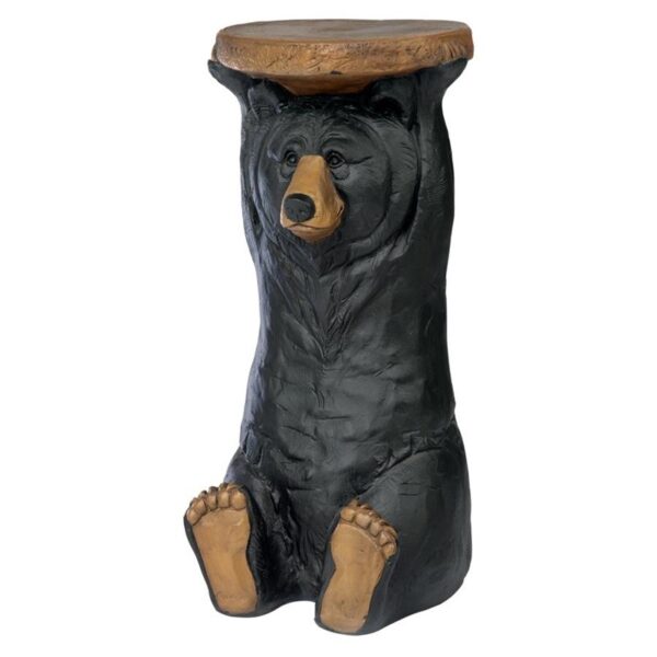 Design Toscano EU8985 11 Inch Forest Bear Pedestal Table - Black