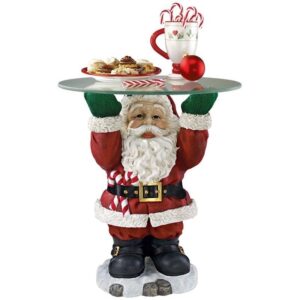 Design Toscano EU9285 18 Inch Santa Claus Holiday Glass Topped Table