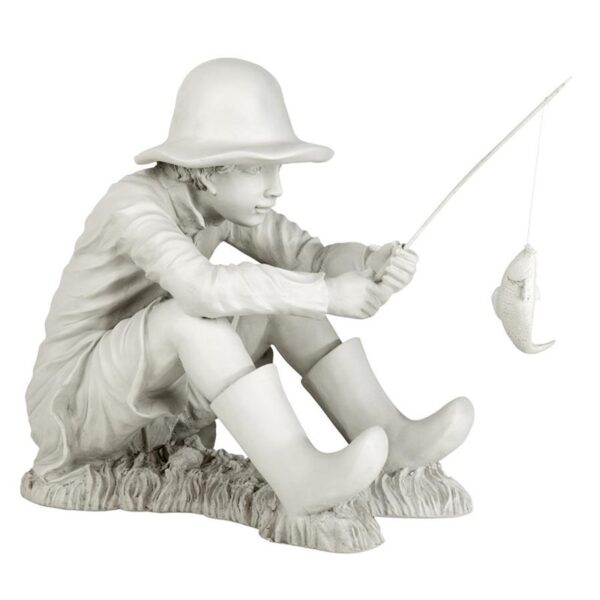 Design Toscano EU9288 10 1/2 Inch Gone Fishing Fisherman Statue