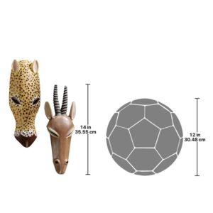 Design Toscano EU934910 5 Inch Set of Gemsbok and Jaguar Mask