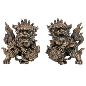 Design Toscano EU93778 6 Inch Shishi Foo Dogs Chinese Lion Statues