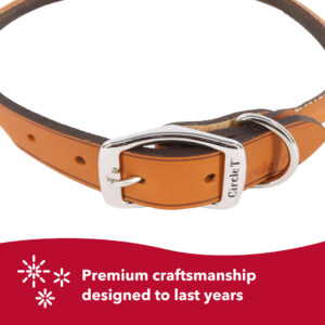 Circle T  Oak Tanned Leather Round Dog Collar