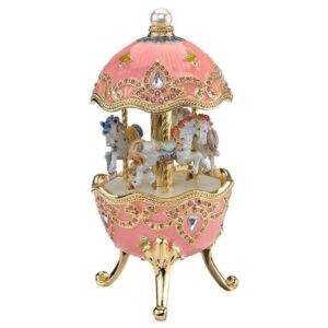 Design Toscano FH24662 23 Inch Horse Carousel Enameled Egg Music Box