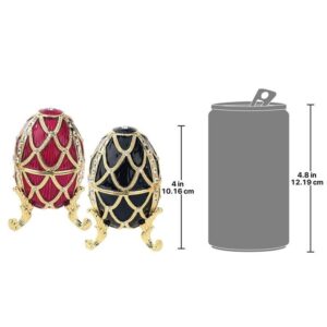 Design Toscano FH9877 3 Inch Rouge and Ebene Trellis Eggs, Set of 2