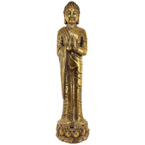 Design Toscano FU13264 7 Inch Standing Golding Buddha Statue