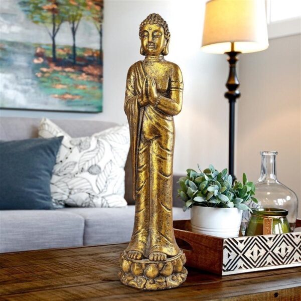 Design Toscano FU13264 7 Inch Standing Golding Buddha Statue