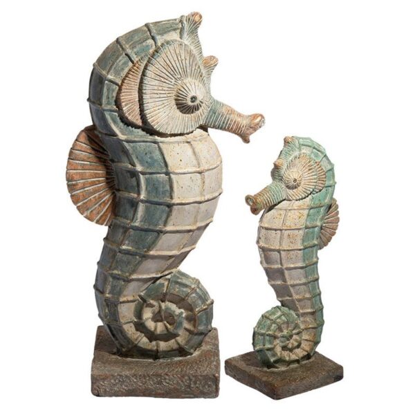 Design Toscano FU680070 13 1/2 Inch Seabiscuit Seahorse Statues, Set of Two