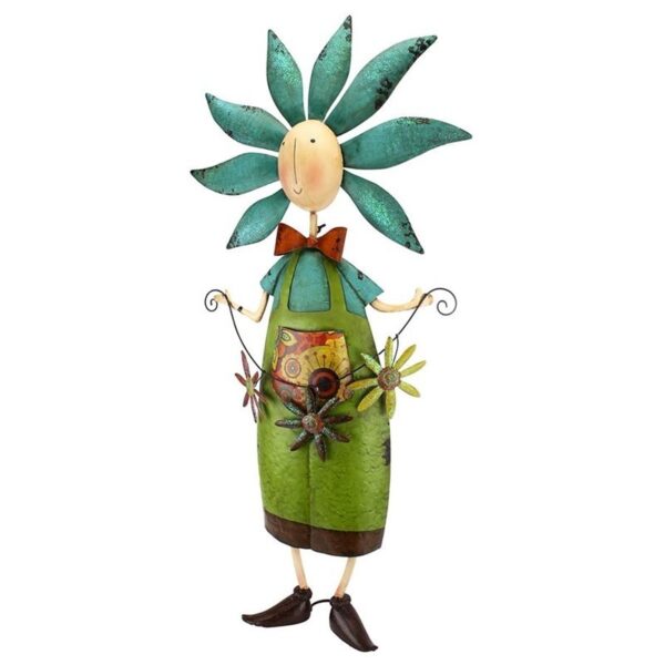 Design Toscano FU71632 17 Inch Boy Flower Child Metal Garden Statue