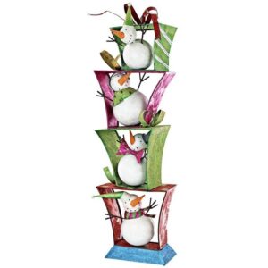 Design Toscano FU71801 11 Inch Stacks of Christmas Sowmen Statue