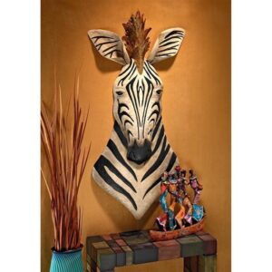 Design Toscano FU75618 15 1/2 Inch King of the Herd Metal Zebra Plaque