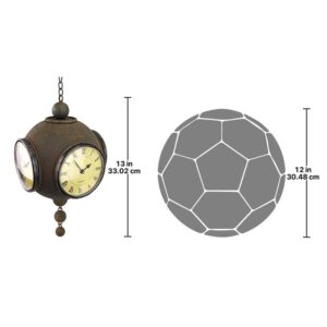 Design Toscano FU8389223 7 Inch Victorian Grunge 4 Sided Spherical Clock