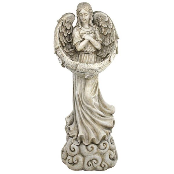 Design Toscano FU85924 14 1/2 Inch Angel with Winged Offering Dish Statue