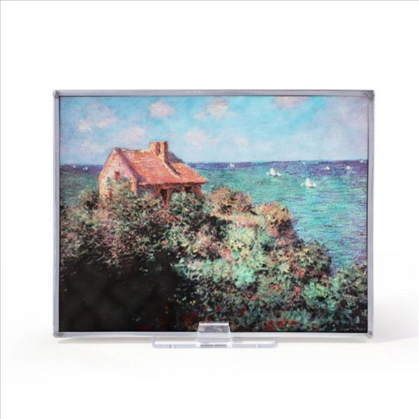 Design Toscano GM1109 9 Inch Fisherman S Cottage on The Cliffs at Varengeville 1882 Art Glass Panel