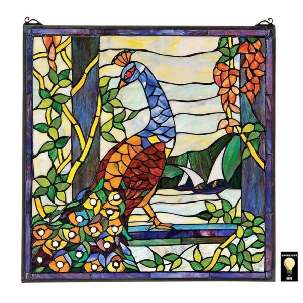 Design Toscano HD103 22 Inch Peacocks Garden Window