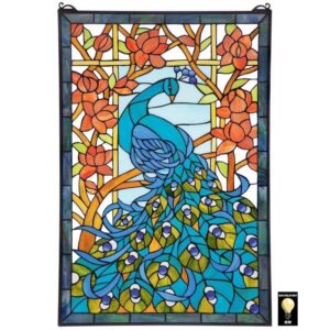 Design Toscano HD715 23 Inch Peacocks Paradise Window