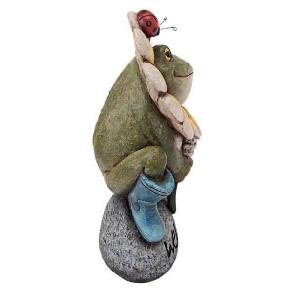 Design Toscano HF300725 7 Inch Flowery Frog Garden Welcome Statue