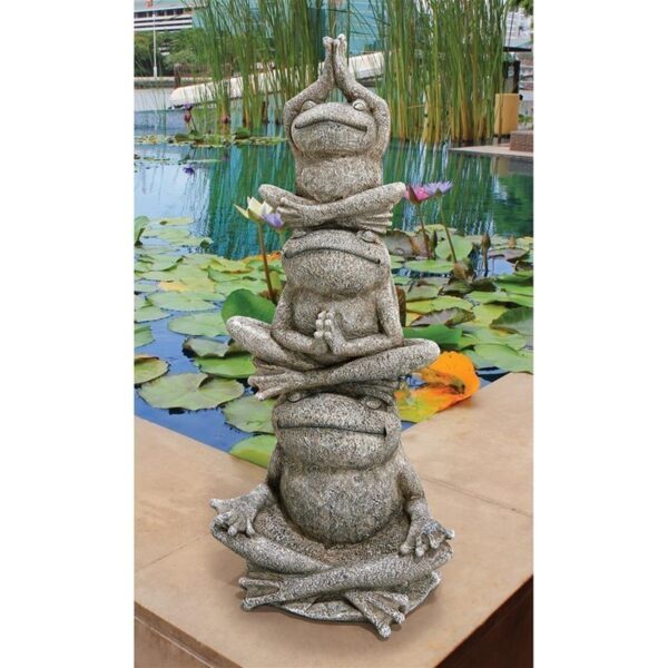 Design Toscano HF308971 10 Inch Tower of Frog Power Statue